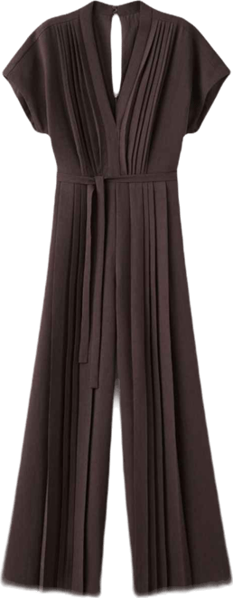 Women's Belt Pleated Jumpsuit