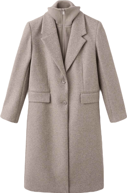 Women's Detachable Collar Combined Coat