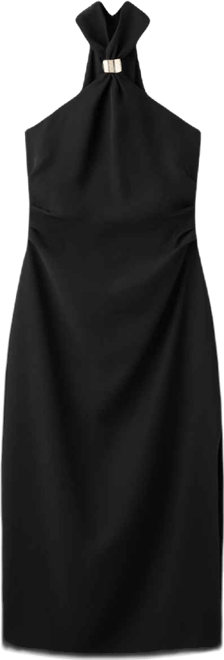 Women's Metal Embellishment Halter-Neck Dress