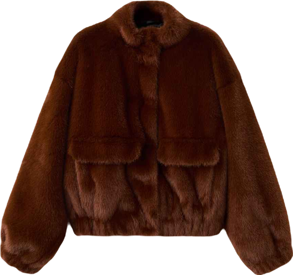 Women's Pockets Faux-Fur Jacket