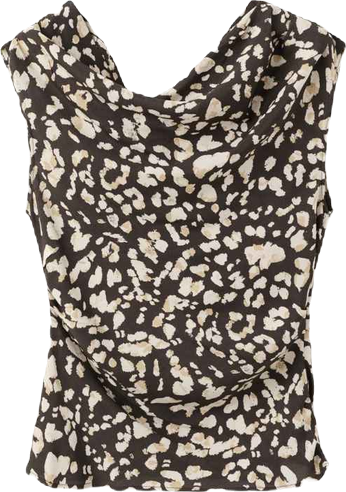 Women's Draped Animal-Print Top