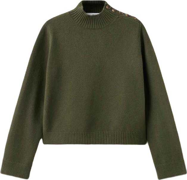 Women's Button Perkins-Neck Sweater