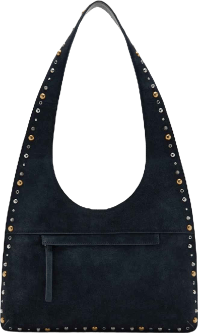 Women's Studded Suede Shoulder Bag