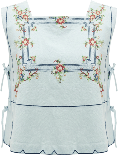 Women's Sleeveless Garden Wall Embroidery Top