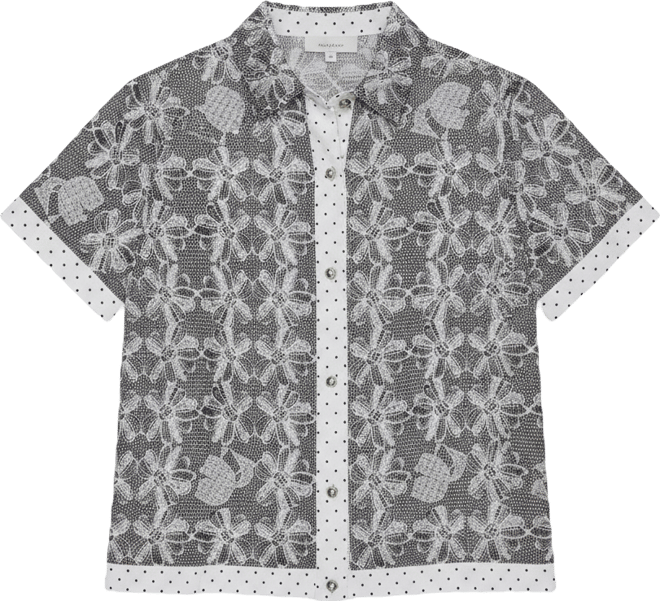 Petite Printed Collared Camp Shirt