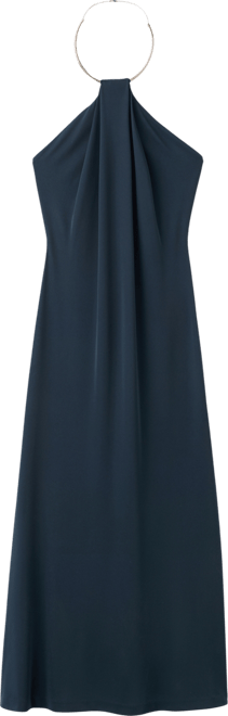 Women's Choker Collar Fine Knit Dress