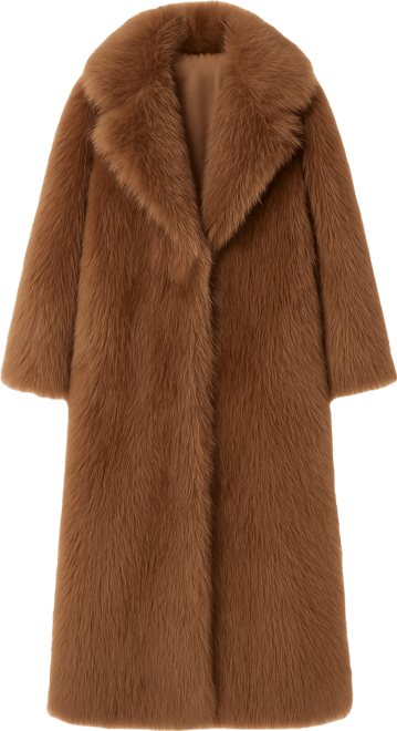 Women's Long Faux Fur Wide Collar Coat
