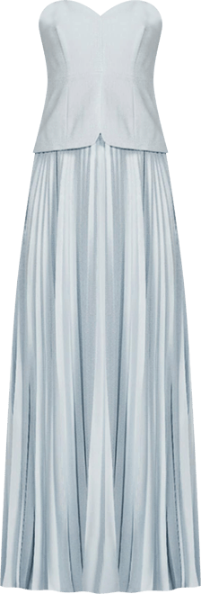 antonio melani billie crepe strapless pleated midi dress Antonio Melani Billie Crepe Strapless Sleeveless Pleated A-Line Maxi Dress, Womens, 2, Light Blue