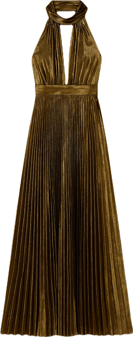 slim fit dress slacks Ramblas Dress - Gold Brocade – L'IDÉE main image 0