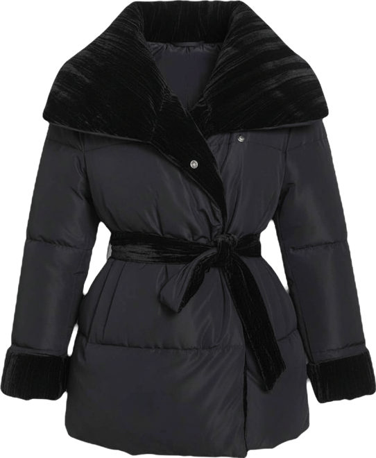 Women's Emerson Mixed Media Belted Wrap Coat