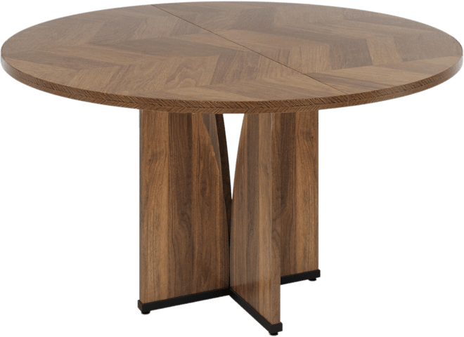 39.37-Inch Round Dining Table for 4 People, Farmhouse Kitchen Dinner Table with Wooden Tabletop and Legs