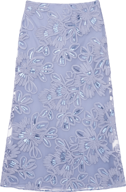 Women's Soutache Pull-On Maxi Skirt