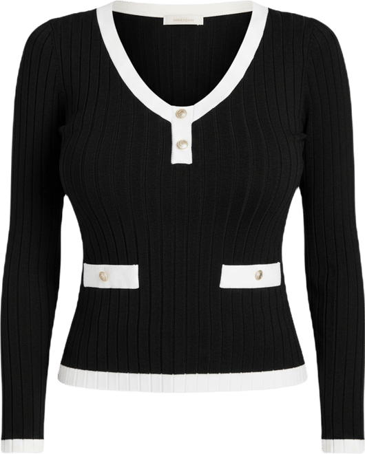 Women's Laurel Ribbed Knit V-Neck Sweater