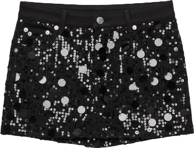 Women's Alenna Sequin Denim Mini Skort