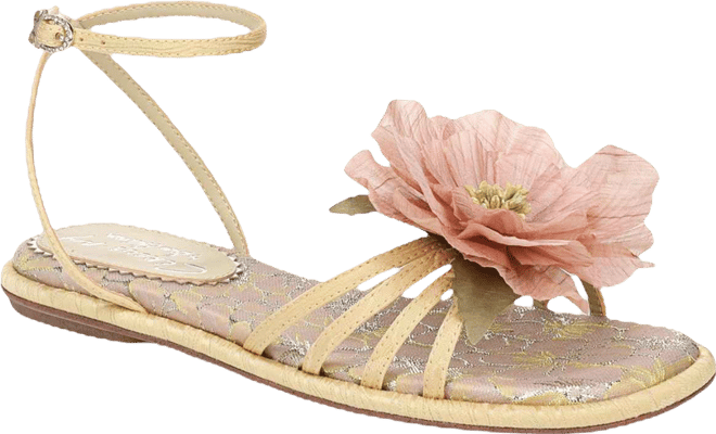 Women's Olana Flower Strappy Flat Sandals