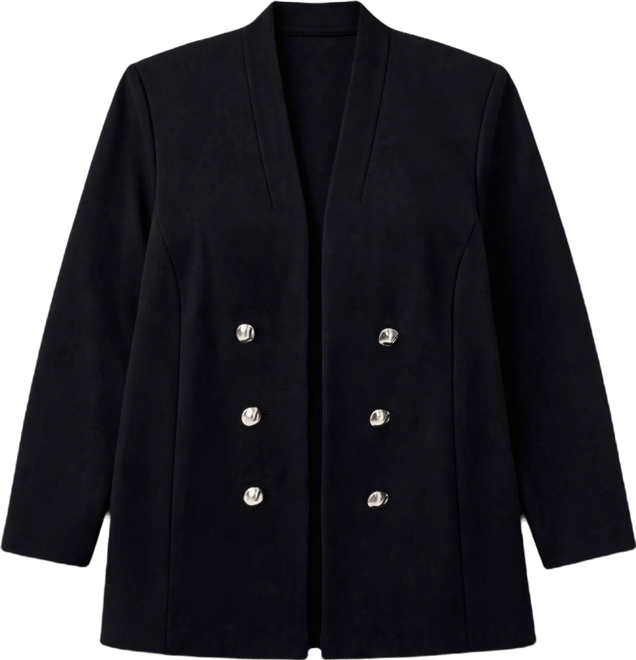 Plus Size Open-Front Long-Sleeve Jacket