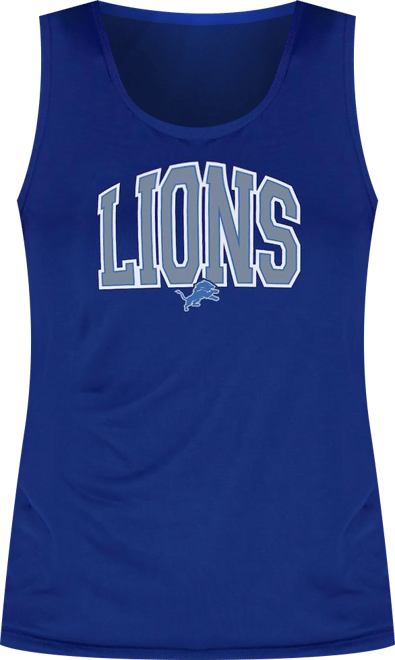 Women's Blue Detroit Lions Marathon Racer Back Tank Top