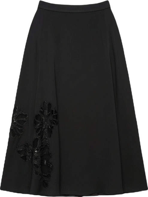 Women's A-Line Sequin Floral Skirt