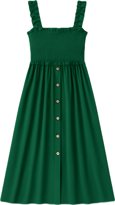 Women's Night Views Green Midi Beach Dress