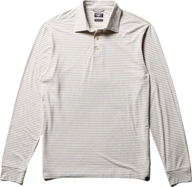 Long-Sleeve Movement™ Polo - Logan Creek Stripe | Faherty Brand