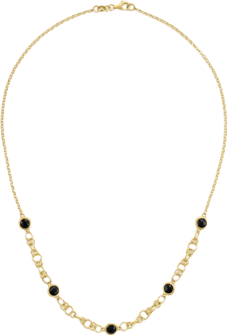 Amethyst (4 ct. t.w.) Station Diamond Cut Circle Necklace in 14k Gold Over Sterling Silver (Also Available in Citrine and Onyx)