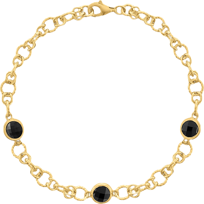 Amethyst (2-3/8 ct. t.w.) Station Diamond Cut Circle Bracelet in 14k Gold Over Sterling Silver (Also Available in Citrine and Onyx)