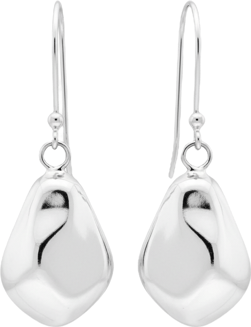 Sterling Silver Hammered Teardrop Fishhook Drop Earrings, Macy's Exclusive
