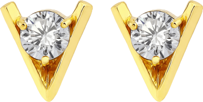 Cubic Zirconia V-Cast Post Earrings, Macy's Exclusive