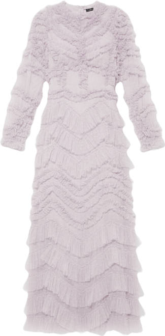 Women's Modest Ruffle Dress Maxi With Designer Sleeve