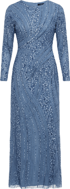Women's Modest Embellished Sequin Beaded Dress Maxi With Elegant design