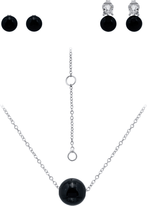 Silver Plated Earrings and Necklace Set