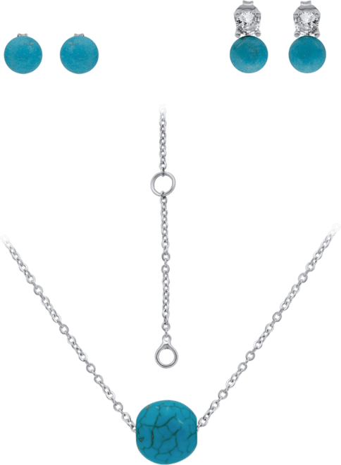 Silver Plated Earrings and Necklace Set