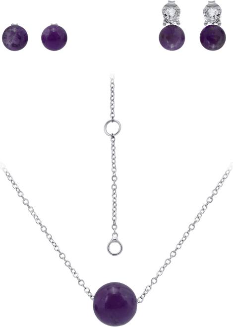 Silver Plated Earrings and Necklace Set