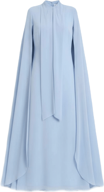 Women's Modest Chiffon Dress Maxi With Cape Style