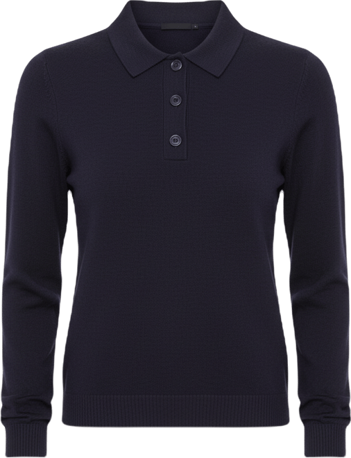 Women's Wool-Cashmere Knit Polo Sweater