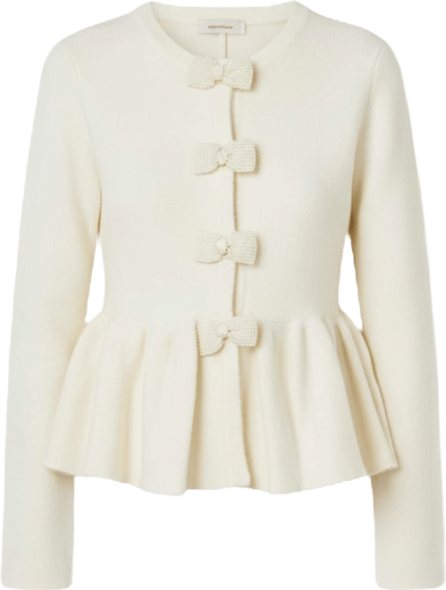 Women's Bow Trim Flared Cardigan