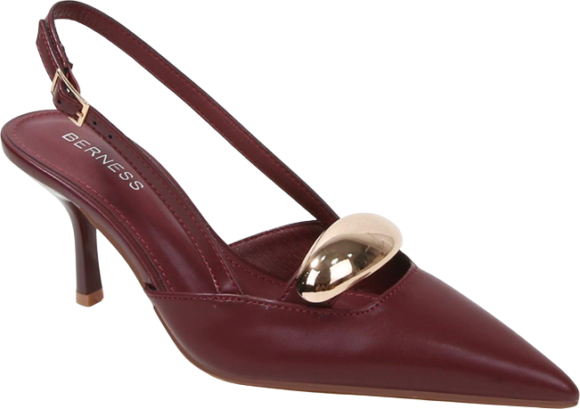 Eltha Slingback Heels with Metallic Dome Accent