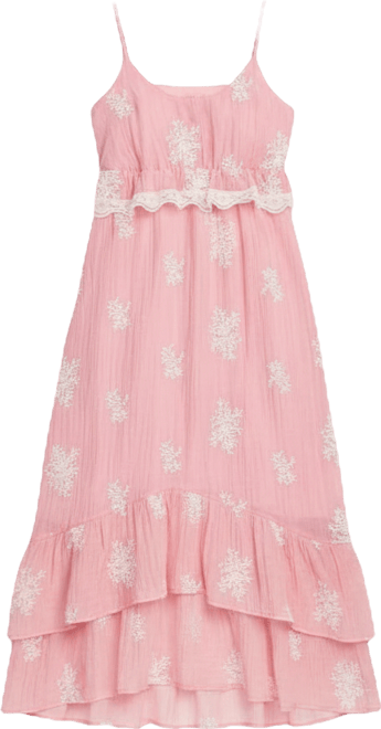 Petite Embroidered Lace Trim Maxi Dress, Macy's Exclusive