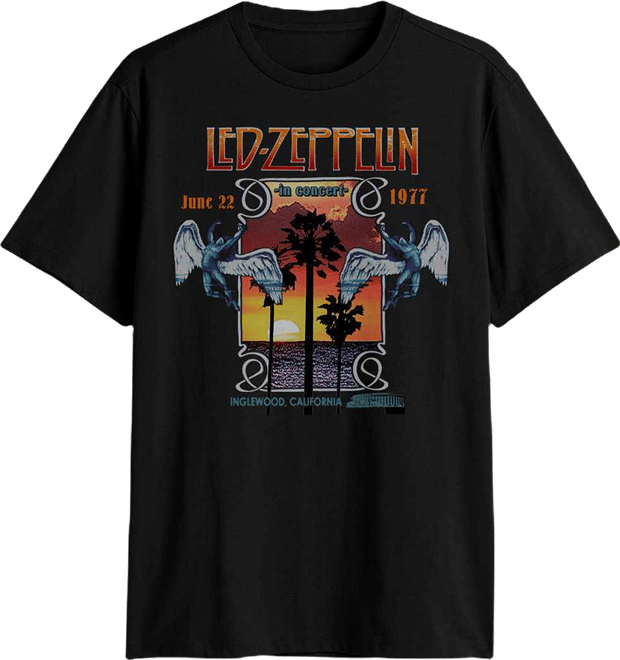 Novelty Led Zeppelin Mens Crew Neck Short Sleeve Classic Fit Big
