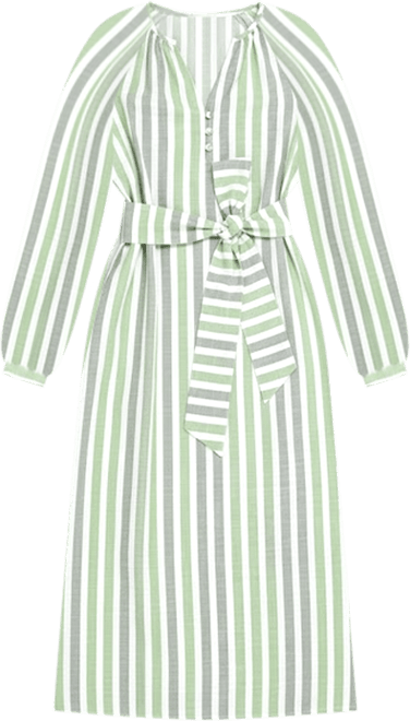 green emerald velvet dress Maryse Embroidered Stripes Dress in Blue
