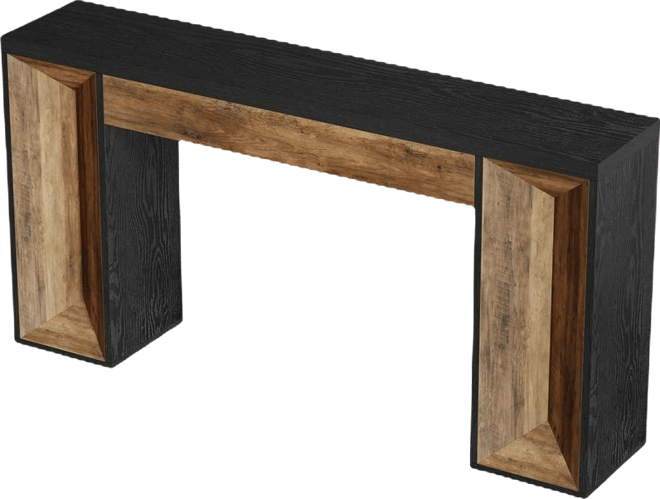 63" Console Table, Farmhouse Entryway Table with Dual-Tone Design, Rectangular Wood Sofa Table Behind The Couch, Narrow Entry Accent T
