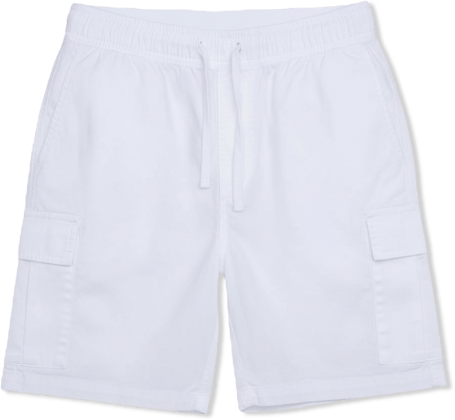 Men's 6 Inches Elastic Pull On Waistband Twill Cargo Shorts