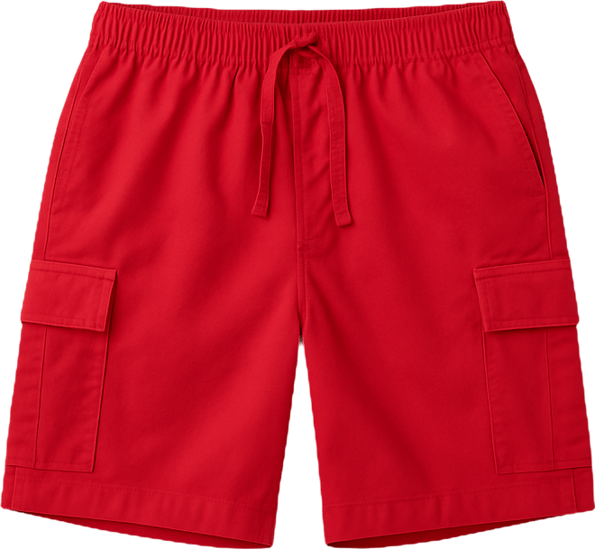 Men's 6 Inches Elastic Pull On Waistband Twill Cargo Shorts