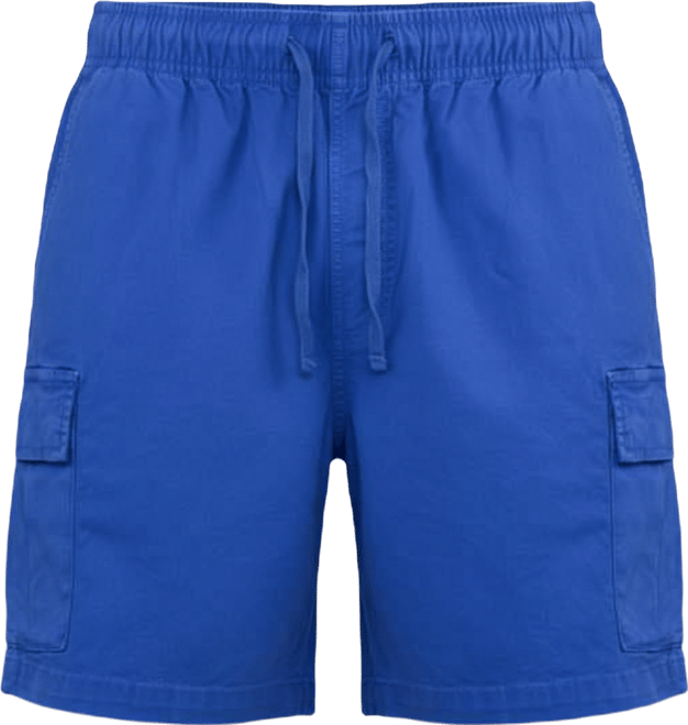 Men's 6 Inches Elastic Pull On Waistband Twill Cargo Shorts