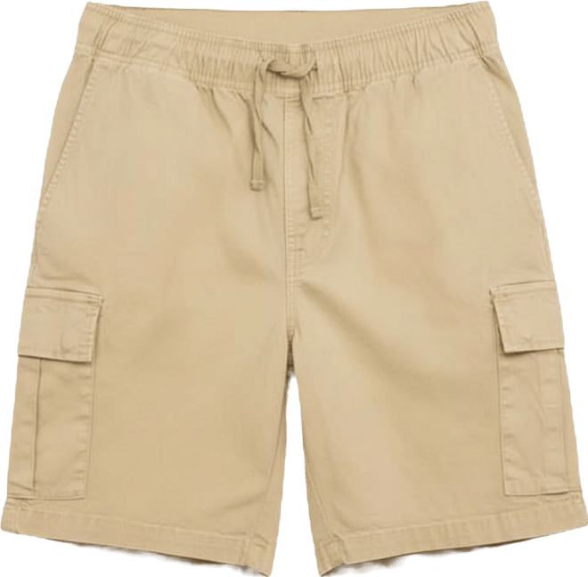 Men's 6 Inches Elastic Pull On Waistband Twill Cargo Shorts
