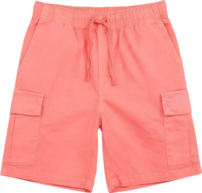 Men's 6 Inches Elastic Pull On Waistband Twill Cargo Shorts