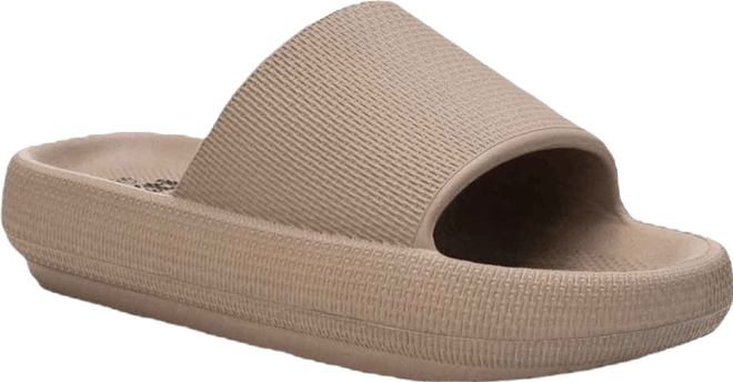 Women's Rubber Flat Sandals By , Light Brown