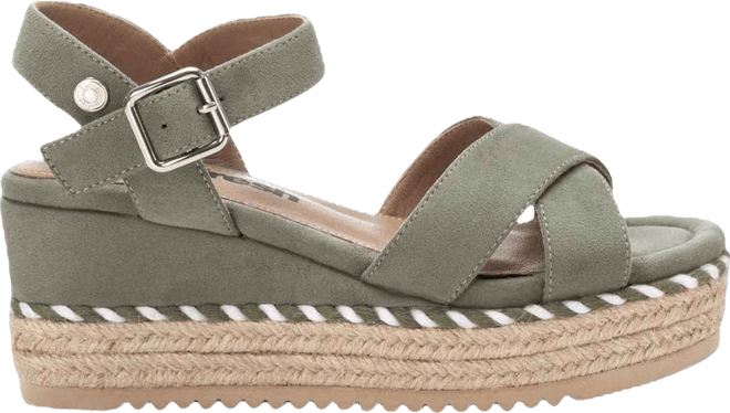 Women's Suede Wedge Sandals By , Green