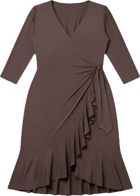 Plus Size Mademoiselle Lace Cocktail Dress with Sleeves