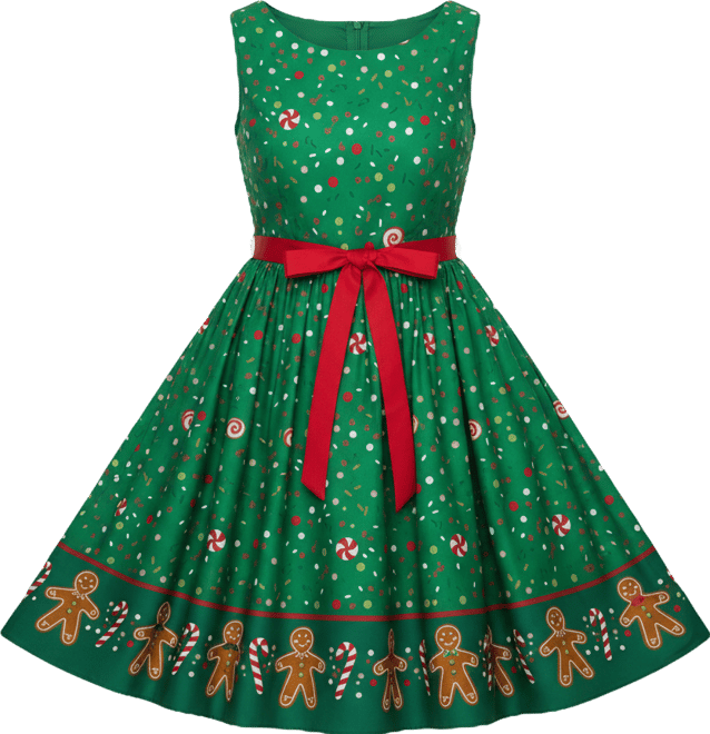 Plus Size Sleeveless Belted Swing Dress